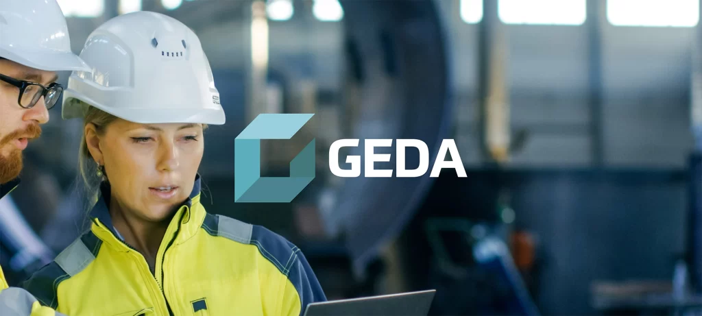 We Are Kaizen Geda logo with construction workers in the background
